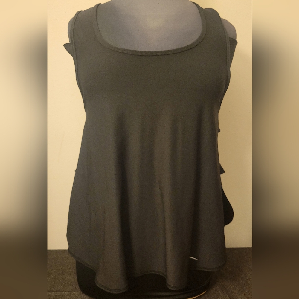 Gottex Charcoal Tank Top With Open Sides